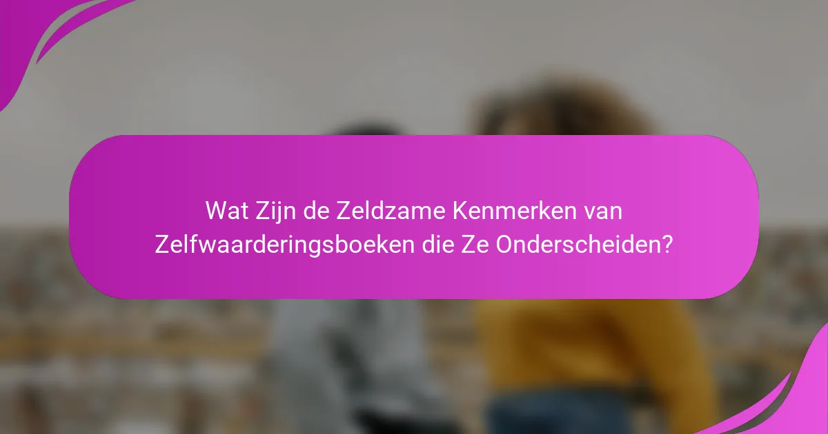 Wat Zijn de Zeldzame Kenmerken van Zelfwaarderingsboeken die Ze Onderscheiden?