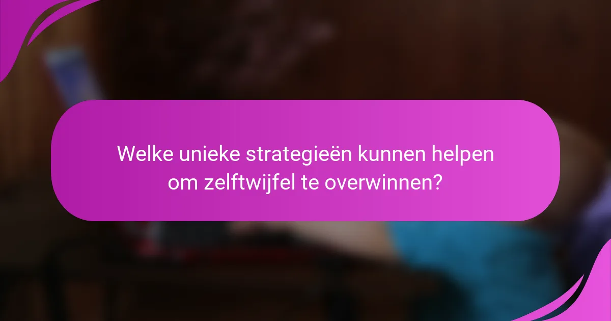 Welke unieke strategieën kunnen helpen om zelftwijfel te overwinnen?